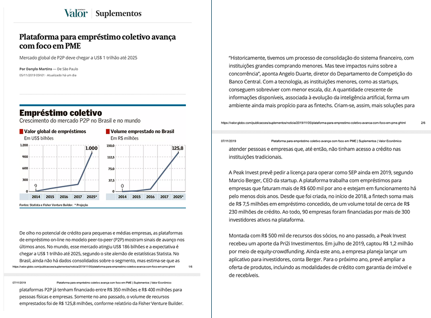 Peak Invest - Valor Econômico 